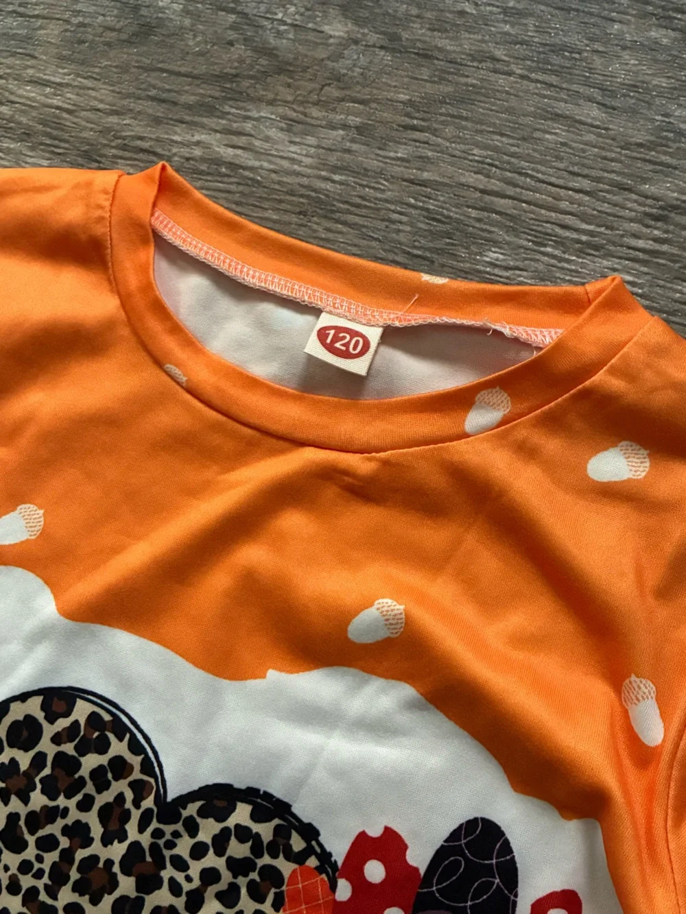 Girls Thanksgiving Outfit Set Turkey Print Flare Pants 5/6